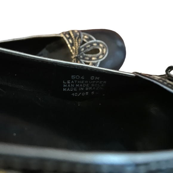 Franco Sarto Black Leather Round Toe Kitten Heel Pumps 8 - Picture 8 of 8